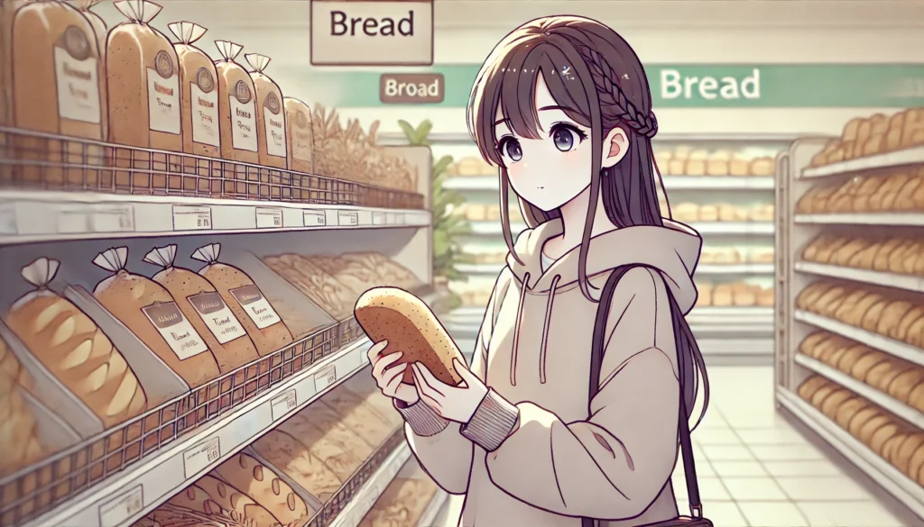 パンを選ぶ女の子