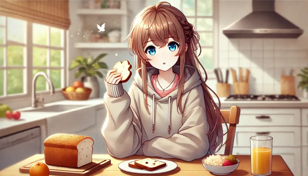 パンを食べる女の子