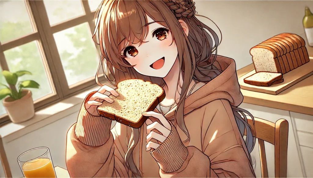 パンを食べる女の子